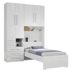 Imagem de Quarto Completo De Solteiro Com Cama E Guarda-Roupa 1225E Carvalho Cla