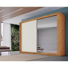 Imagem de Guarda Roupa 2 Portas  de Correr e 4 Gavetas c/ Espelho Creta Peroba/O