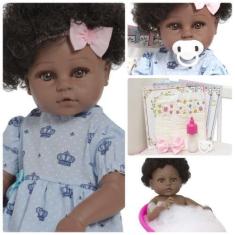 Imagem de Boneca Reborn Com Lindo Vestido Grande Pode Dar Banho - Cegonha Reborn