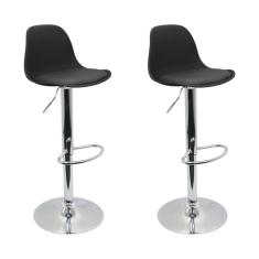 Imagem de Conjunto 2 Banquetas Joly Eames Base Giratória Preto