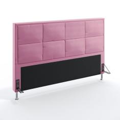 Imagem de Cabeceira Estofada Decorativa Para Cama Box Maia 195 Para Cama King Suede Rosê Aradecor