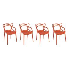 Imagem de Conjunto com 4 Cadeiras Allegra - Laranja