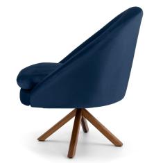 Imagem de Kit 2 Poltronas Decorativas Giratórias Base Giromad Madeira Rafa B-304 Veludo  Marinho - Domi