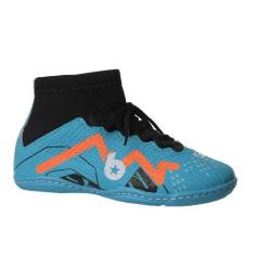 Imagem de Chuteira Futsal Azul Infantil Cano Alto Com Solado Costurado Blank Sta