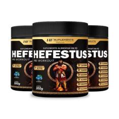 Imagem de 3X Hefestus Pre Treino Hf Suplements Blueberry 300G