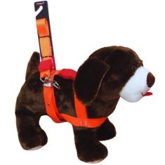 Imagem de Coleira Peitoral Tradicional De Seda Neon Para Cachorro 25mm Cor Laran