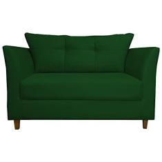 Imagem de Namoradeira Decorativa Isis Pés Trapézio Suede Verde - DS Estofados
