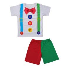 Imagem de Conjunto Infantil Fantasia Carnaval Aniversário Temático Palhacinho-Unissex