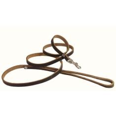 Imagem de Coleira clássica de couro genuíno para cães, 1,9 m de comprimento, 1,9 cm de largura, filhotes, raças PP