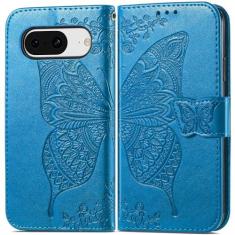 Imagem de MEUPZZK Capa carteira para Google Pixel 8 em relevo em couro PU premium [suporte] [compartimentos para cartões] [alça de pulso] [flip fólio] [6,2 polegadas] capa de celular para Google Pixel 8