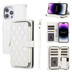 Imagem de Furiet Capa carteira para iPhone 15 Pro Max de 6,7 polegadas com alça de pulso, 9+ compartimentos para cartões, bolsa com zíper, capa de telefone com suporte de couro PU de luxo para iPhone15promax 5G