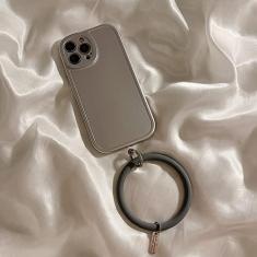 Imagem de Capa prática portátil com alça para iphone 13 mini 12 11 pro max xs xr x 8 7 plus se 3 capa de pulseira de silicone com laço de pulso, prata, para iphone 13