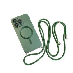 Imagem de Capa magnética de cordão crossbody para iPhone 15 14 13 12 11 Pro Max Plus X XS XR Capa de proteção de câmera de TPU macio, verde cangling, para iPhone XS MAX