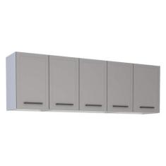 Imagem de Armário Aéreo de Cozinha Cinza em Aço Montado 174cm com Porta de Metal