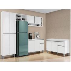 Imagem de Armário De Cozinha Vanessa Com Balcão 120Mt Tatiane Com Tampo Mdp Bran