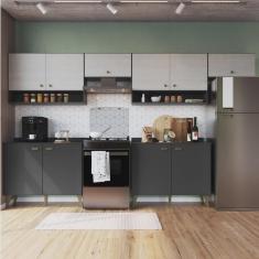 Imagem de Cozinha Compacta 4 Peças 10 Portas 2 Nichos Porta Tempero Atena Gralar