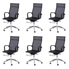 Imagem de Kit 2 Cadeiras para Escritorio Interlocutor Base Fixa Esteirinha Sintético 3301 Preto