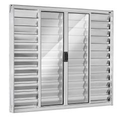 Imagem de Veneziana 6 folhas 1,20x2,00 sem grade no alumínio brilhante