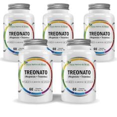Imagem de 5x Treonato (Magnésio + Treonina) 600Mg 60 Caps Flora Nativa