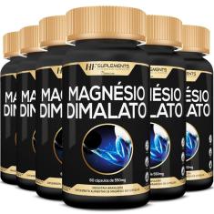 Imagem de 6x magnésio dimalato premium 550MG 60 caps hf suplements