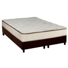 Imagem de Cama Box Queen: Colchão Molas Luckspuma Bonnel Montreal Spring + Base crc Suede Brown(158x198)