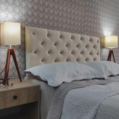Imagem de Cabeceira Cama Queen Capitonê Classic Suede Bege 60 rbl