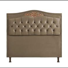 Imagem de Cabeceira Cama Box Casal 140 Cm Estofada Veludo Marrom Castor Holanda Plus Speciale Home