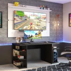 Imagem de Mesa para Computador Gamer e Painel TV Madesa - Preto/Branco