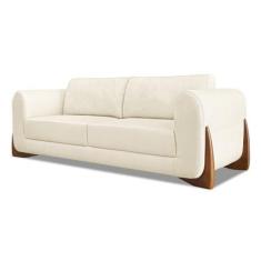 Imagem de Sofá 2 Lugares Base De Madeira Clarissa 180 Cm Linho S04 - D'rossi