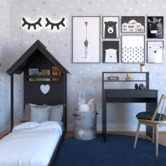Imagem de Conjunto Infantil Cama e Escrivaninha Preto