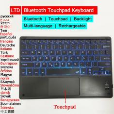 Imagem de Teclado sem fio com bluetooth, com touchpad de luz de fundo, russo, árabe, tailandês, hebraico,