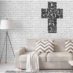 Imagem de Quadro Decorativo  Oração Pai Nosso Em Cruz 3Mm Vazado