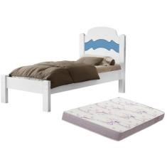 Imagem de Cama De Solteiro Iris Tradicional Mdf Reforçada Para Quarto Com Colcha