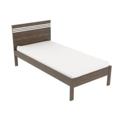 Imagem de Cama De Solteiro Madeira Cm8010 Nogal/Branco - Tecno Mobili