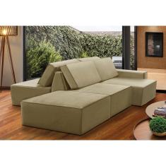 Imagem de Sofá Ilha 7 Lugares Isadora Suede Bege Adonai Estofados