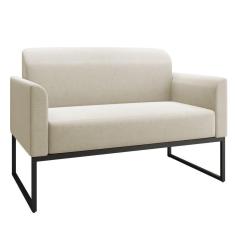 Imagem de Namoradeira 02 Lugares Linho Grosso Industrial Metálica Preto