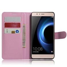 Imagem de Capa carteira para Huawei Honor V8, capa carteira flip de couro PU premium com compartimento para cartão, suporte e fecho magnético [capa interna à prova de choque de TPU] Compatível com Huawei Honor