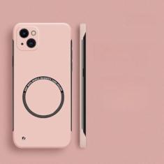 Imagem de Capa de telefone magnética sem moldura de pc duro para iphone 14 pro max 13 12 11 pro mini 15 14 plus capa fina fosca, rosa, para iphone 11pro max