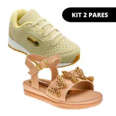 Imagem de Kit 2 Pares Tênis Infanti e Sandália de Menina Escolar - Club Happy, 2