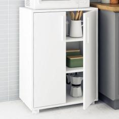 Imagem de Armário de Cozinha 2 Portas 2 Prateleiras Branco Bmu 91 - Brv