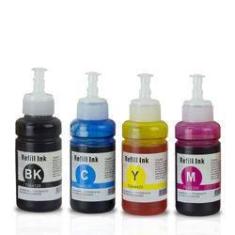 Imagem de Kit 4 Tinta Para Bulk Ink Epson L355 L210 L555 L110 L200 L1300 T664 CMYK Compatível de 70ml