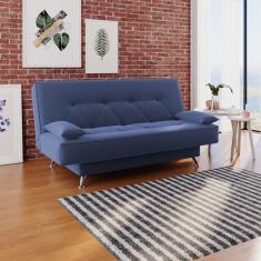Imagem de sofá cama 1,80m Flórida Suede Azul Adonai Estofados