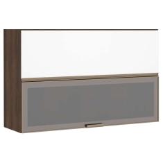 Imagem de Armário Aéreo 120cm 2 Portas Prata Dourado Com Branco Polar