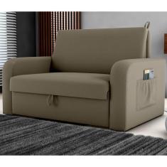 Imagem de Sofá Cama Com Baú 2 Lugares Harry Veludo Maserati Cappucino