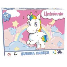 Imagem de Quebra Cabeça 60Pç Temas Biblicos Unicornio Animais Criança - Pais E F
