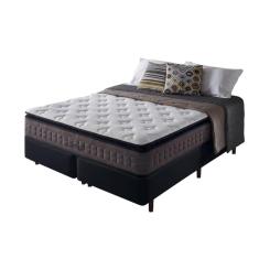 Imagem de Conjunto Cama Box King Size Molas Ensacadas Nashville Marrom