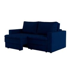 Imagem de Sofá 3 Lugares Retrátil Berna Linho Azul Marinho 180 cm