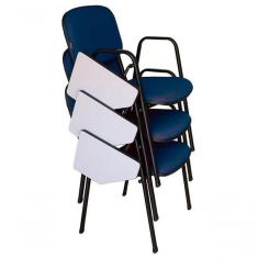 Imagem de 03 Cadeiras Universitárias Linha Hotel Auditório Azul