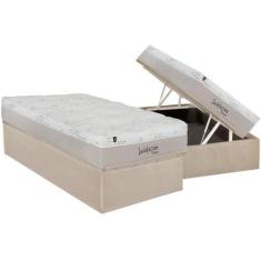 Imagem de Conjunto Box Baú Solteiro: Colchão Espuma Luckspuma Visco MasterPocket