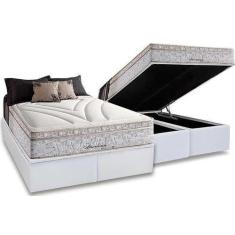 Imagem de Conjunto: Box Com Baú Branco + Colchão American Molas Maxspring Queen